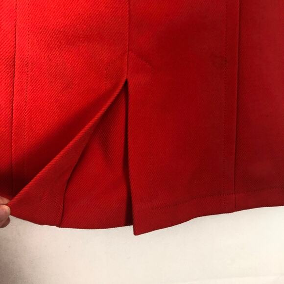 LOFT Split Front Red High Rise Skirt Size 0 Petite - Picture 4 of 7
